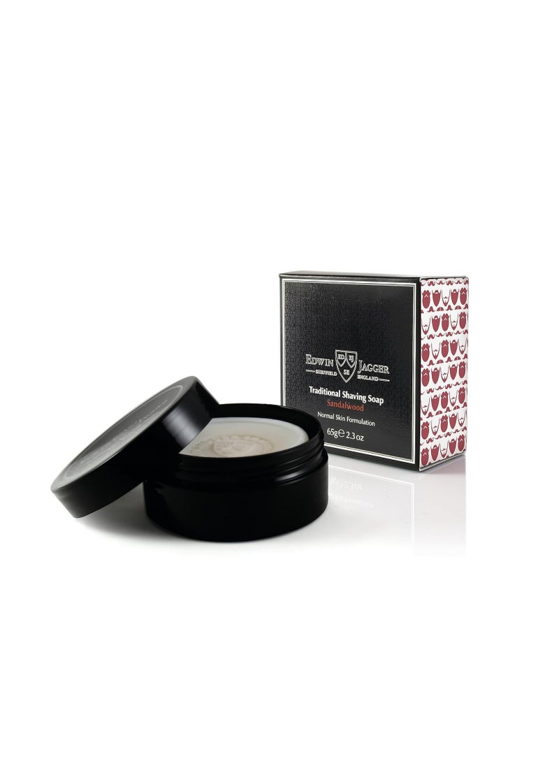 Edwin Jagger Edwin Jagger SSSWT Sandalwood 99.9% Natural Traditional Shaving Soap 65g Travel Tub  - Image 1