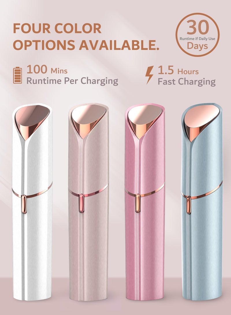 Facial Hair Removal for Women, Painless Epilator Hair Remover Device with 2 Pcs Replacement Heads , USB Rechargeable Face Electric Razor and Trimmer for ladies Lip, Chin, Arms