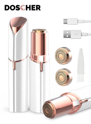 Facial Hair Removal for Women, Painless Epilator Hair Remover Device with 2 Pcs Replacement Heads , USB Rechargeable Face Electric Razor and Trimmer for ladies Lip, Chin, Arms - pzsku/ZD60BC716B92B52A4A9A7Z/45/1748746664/691ac0be-5fba-45ab-af9b-56f54ef587c4
