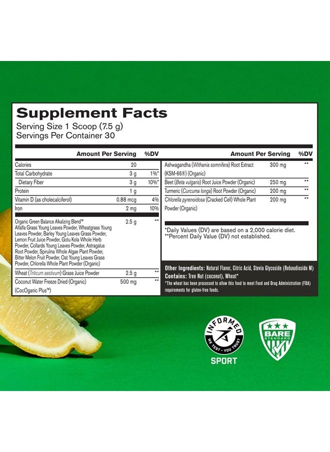 Bare Performance Nutrition - , BPN Strong Greens Superfood Powder, Improved Digestion, Increased Energy, Immune System Support, Lemon - Image 1