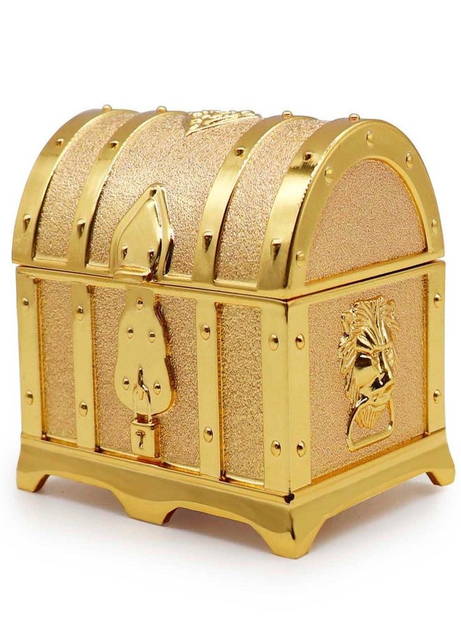 AVESON Rectangle Vintage Metal Treasure Chest Trinket Jewelry Box Gift Box Ring Case for Girls Ladies Women, Small, Gold - Image 1