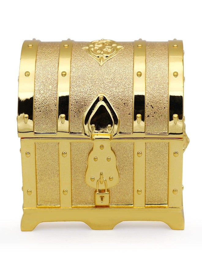AVESON Rectangle Vintage Metal Treasure Chest Trinket Jewelry Box Gift Box Ring Case for Girls Ladies Women, Small, Gold - Image 4