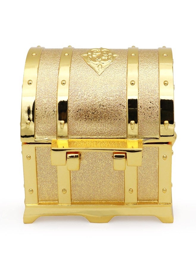 AVESON Rectangle Vintage Metal Treasure Chest Trinket Jewelry Box Gift Box Ring Case for Girls Ladies Women, Small, Gold - Image 3
