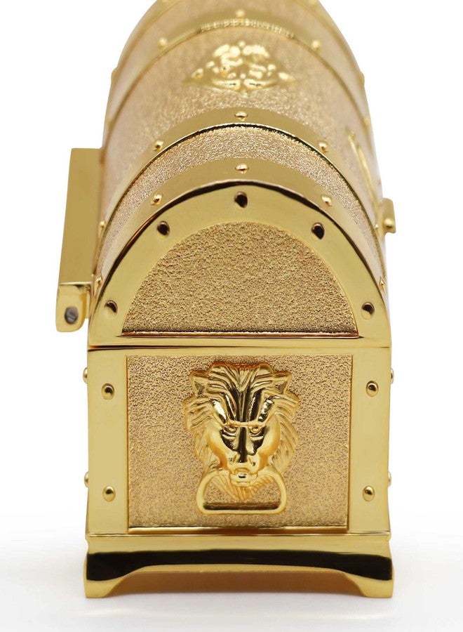 AVESON Rectangle Vintage Metal Treasure Chest Trinket Jewelry Box Gift Box Ring Case for Girls Ladies Women, Small, Gold - Image 5