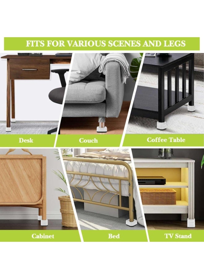 موثوقية التنبؤ 4 قطع من دعامات أقدام السرير، واقيات أرضية الأريكة، رافعات الأثاث القابلة للتعديل، رفع السرير، أرجل الأثاث، رافعات الأريكة، قاعدة بلاستيكية غير قابلة للانزلاق (أبيض) - Image 3