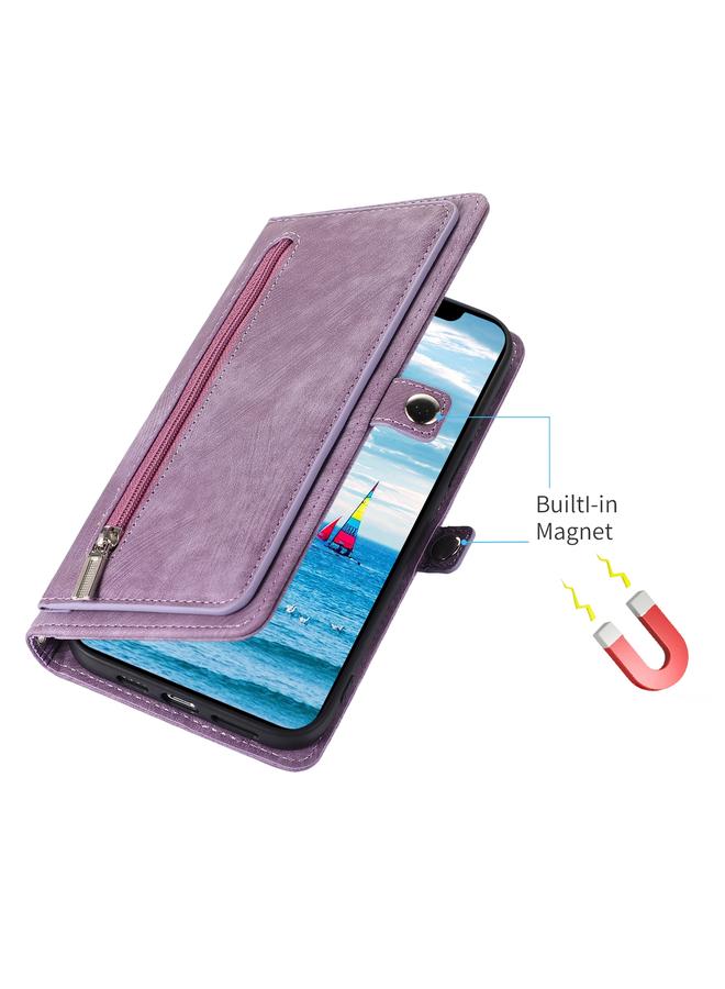 S-TOP Case For iPhone 15 Plus Zipper Card Slot Buckle Wallet Leather Phone Case - Image 4
