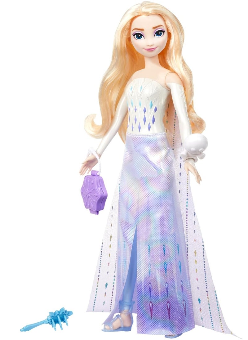 Disney FROZEN - Disney Frozen Elsa Fashion Doll Set, Spin & Reveal with 11 Surprises Including 5 Accessories, 5 Stickers & Play Scene - Image 1