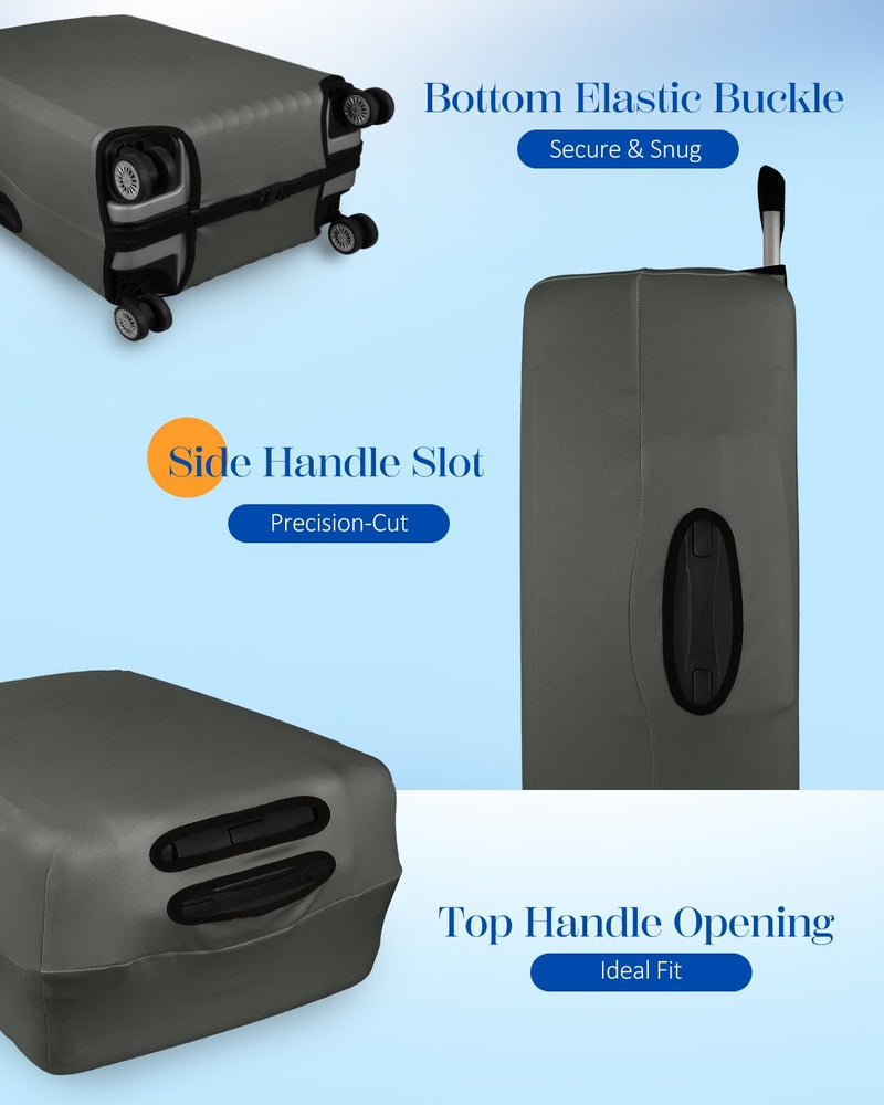 Slohif Luggage Cover for Suitcase Tsa Approved Protector - Luggage Sleeve Suit Case Cover Travel Stretch Large Baggage Case Protective Washable Fit 28-30 Inch Gray - Image 5