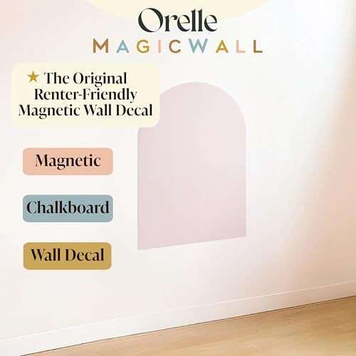 Orelle MagicWall Magnetic Arch Wall Decal Repositionable RenterFriendly Peel Stick Magnetic Wall Decal Chalkboard Playroom Essentials Midi 20 x 26 Pink - Image 3