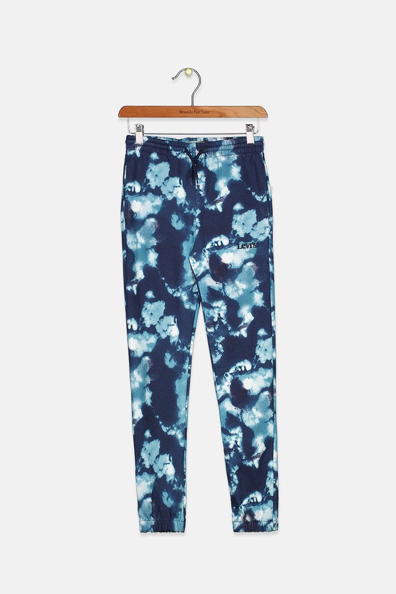 Levi's Kids Boy Drawstring Relaxed Tie Dye Jogger Pants, Navy Combo  - Image 1