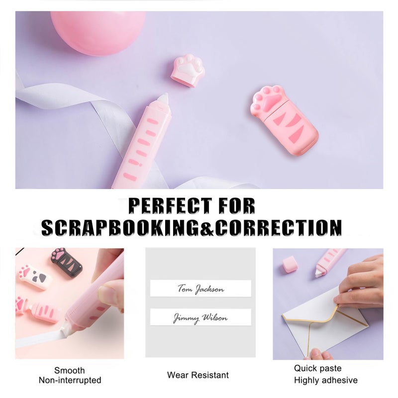 Daphilly Cute School Supplies,Stationary Gift Set, Japanese Stationery Birthday GIFS, Includes Pencil Sharpener,Eraser, Correction Tape, Ruler, Mini Scissors,Utility Knife, for Office School Supplies (Pink) - Image 3