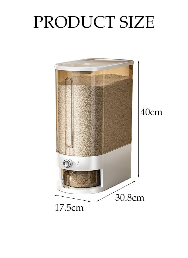 DUNISO Rice Dispenser, Large Dry Food Storage Container, Sealed Grain Dispenser Storage Box With Lid, Measuring Cup And Insect Repellent Box, Food Dispenser Kitchen, Store Rice, Beans, Grains, Small Dry Food, Suitable For Home Kitchen Food Storage Room  - Image 2