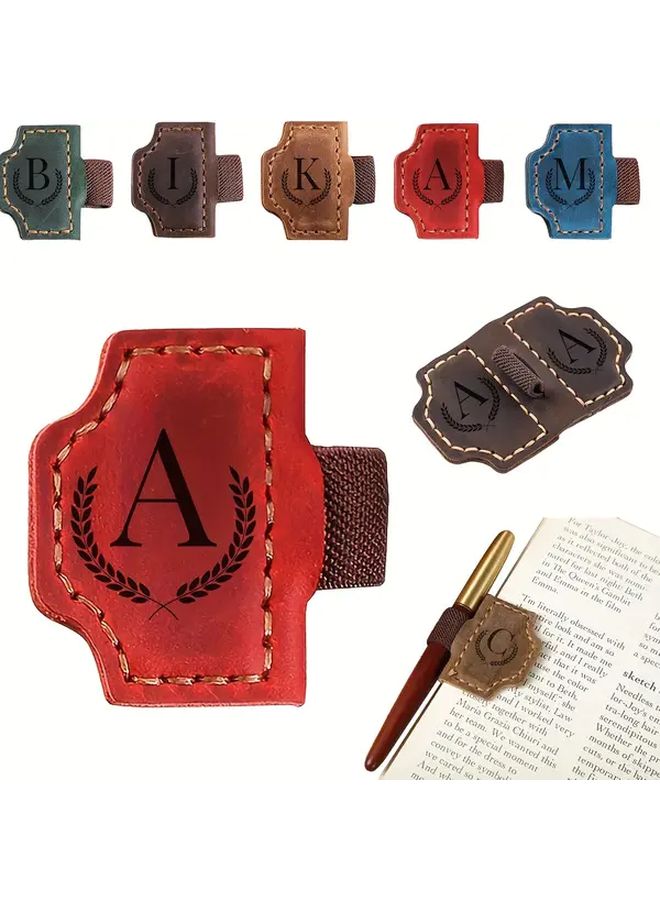 Brown 26 Initial Monogram Bookmark With Pen Holder Magnetic Gift For Book Lovers Readers And Office Study Bedroom Library Reading Supplies - Image 1