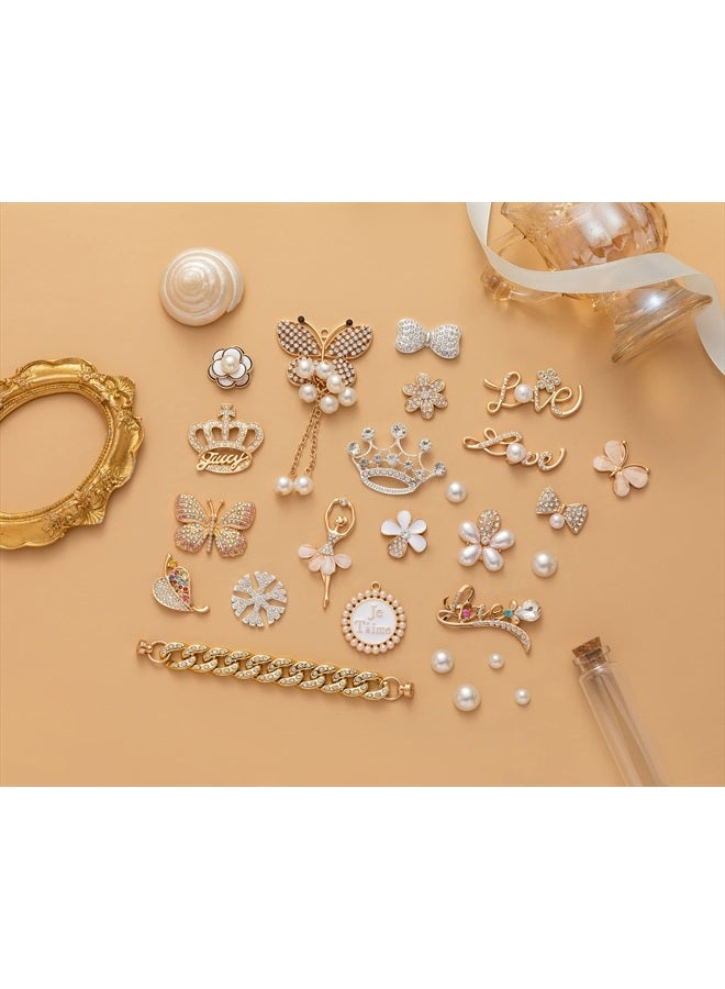 EXGOX Shoe Charms - 25PCS Shoe Decoration Charms Luxury Crystal Diamond Bling Charms for Women Girls Fits Clog Sandals Gifts - Image 3