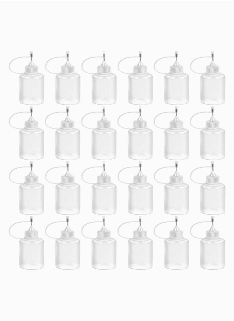 SYOSI - Needle Tip Glue Bottle 30ml Plastic Dropper Bottles for Small Gluing Projects, Paper Quilling DIY Craft, Painting, White, Dropper Bottles with Needle Tip Caps12 Pcs 1 Ounce - Image 1