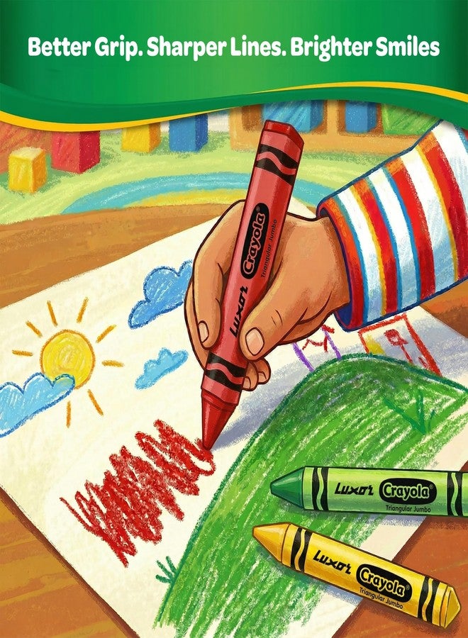 Luxor Crayola Jumbo Triangular Wax Crayons 16 Shades - Image 3