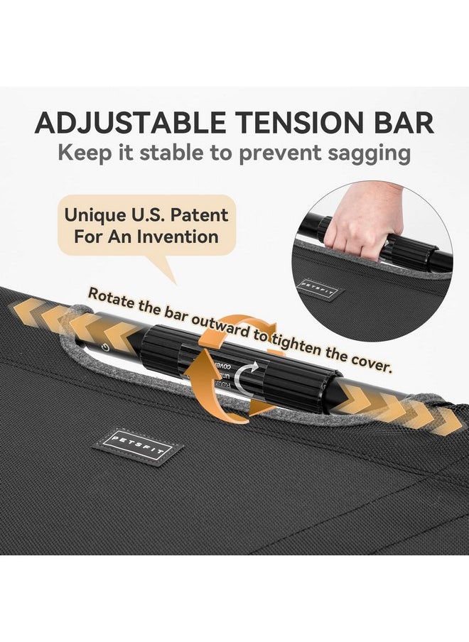 Petsfit Petsfit Cooling Elevated Raised Dog Bed- Outdoor Dog Cot Bed for Large Dogs, Upgraded Adjustable Firmness Pet Bed，Dog Hammock Bed with Durable Breathable Teslin Mesh，Non Slip, Black 48”  - Image 3
