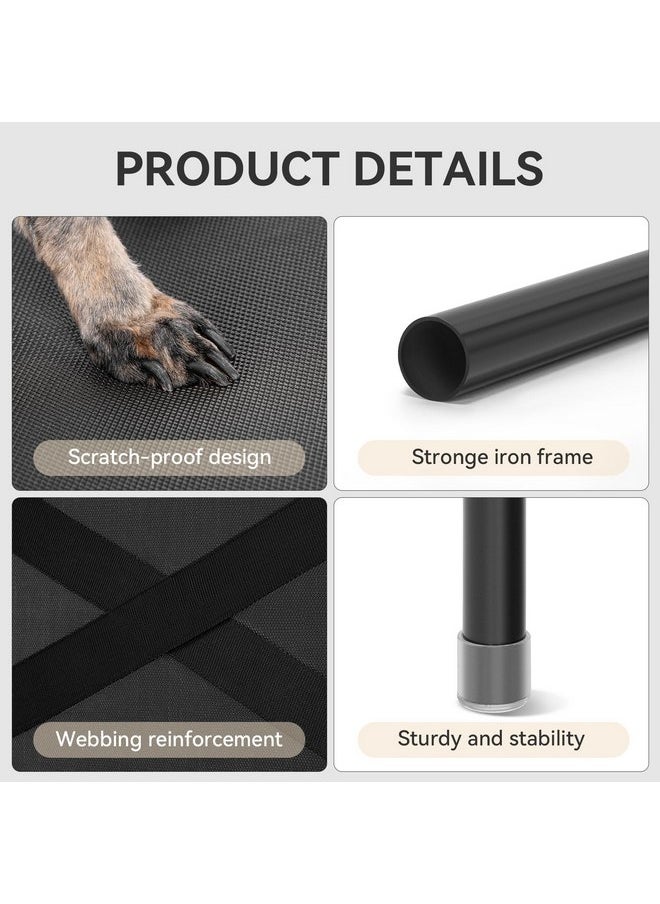 Petsfit Petsfit Cooling Elevated Raised Dog Bed- Outdoor Dog Cot Bed for Large Dogs, Upgraded Adjustable Firmness Pet Bed，Dog Hammock Bed with Durable Breathable Teslin Mesh，Non Slip, Black 48”  - Image 4