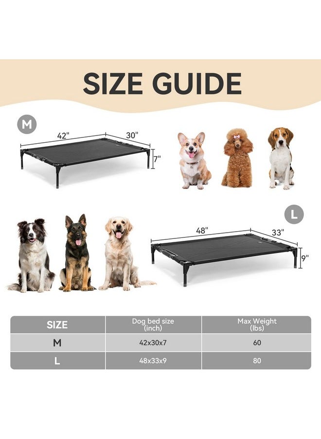 Petsfit Petsfit Cooling Elevated Raised Dog Bed- Outdoor Dog Cot Bed for Large Dogs, Upgraded Adjustable Firmness Pet Bed，Dog Hammock Bed with Durable Breathable Teslin Mesh，Non Slip, Black 48”  - Image 2