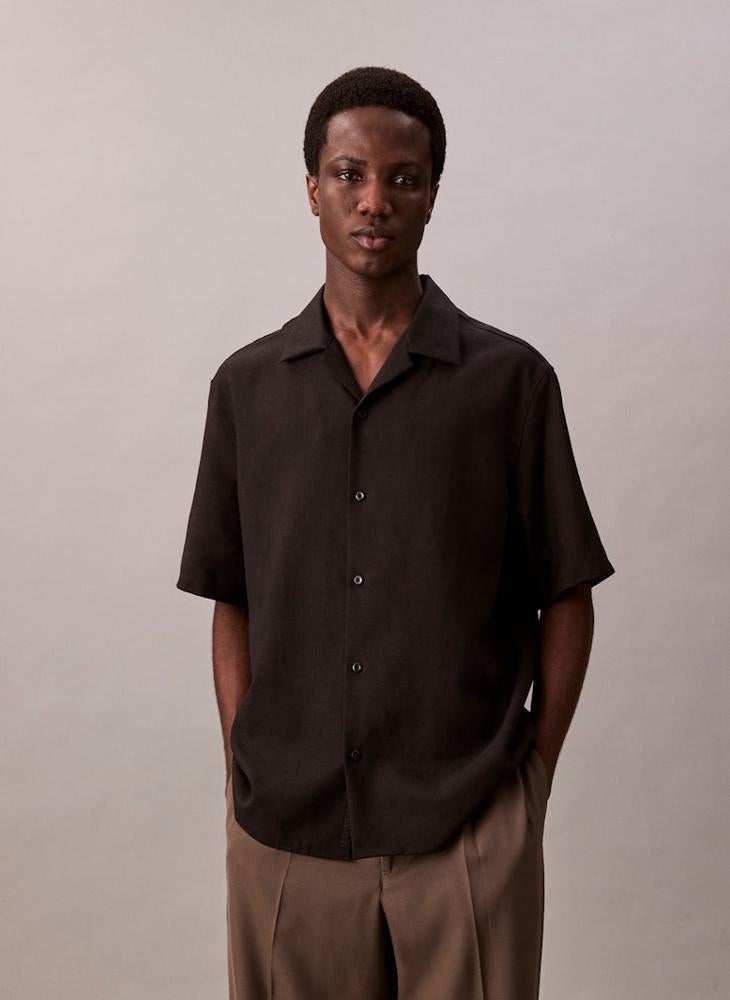 CALVIN KLEIN Linen Blend Short Sleeve Shirt  - Image 1