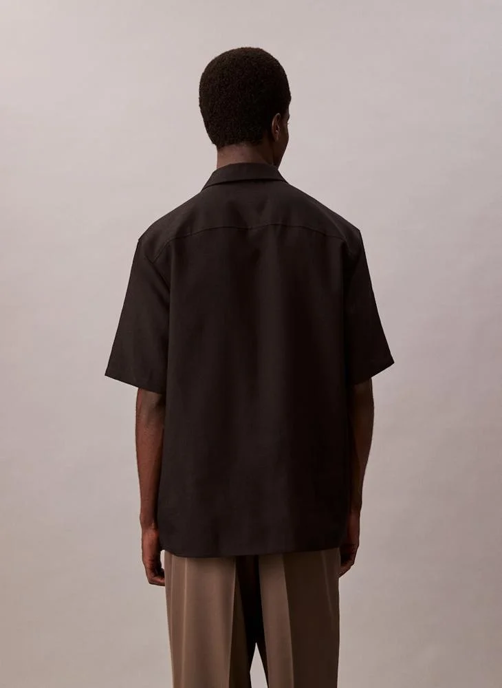كالفن كلاين Linen Blend Short Sleeve Shirt