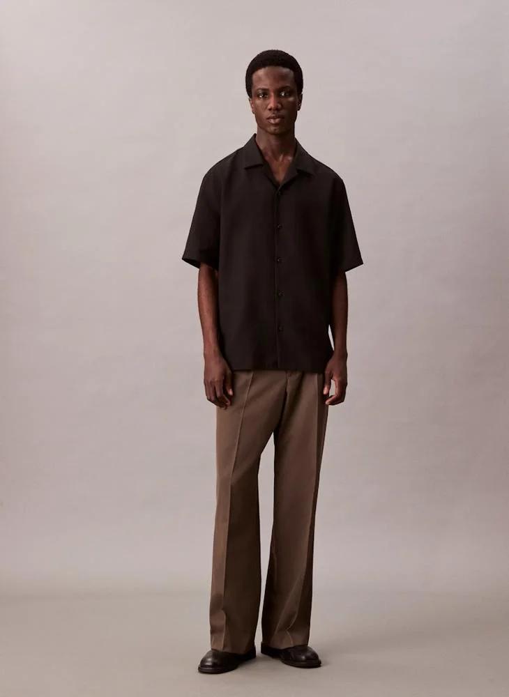 CALVIN KLEIN Linen Blend Short Sleeve Shirt
