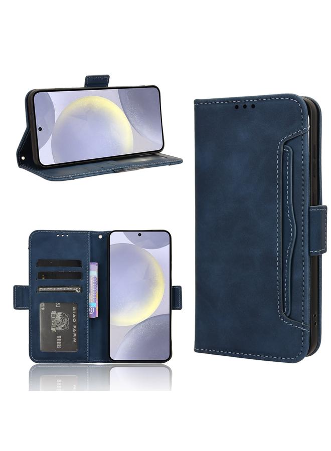 جرين تايجر حافظة هاتف جلدية لهاتف سامسونج جالاكسي S24+ 5G، ملمس جلد العجل، فتحات للبطاقات (أزرق)