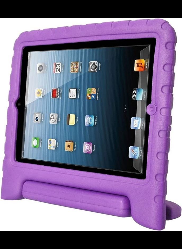 vesus Kids Childrens Shockproof Foam Handle Stand Case Cover for Apple iPad Air Purple