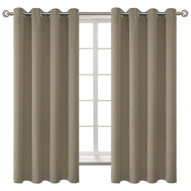 BGment Room Darkening Curtains 63 Inches Long - Grommet Thermal Insulated Drapes Window Treatment Curtains for Bedroom  2 Panels  52 x 63 Inch  Cocoa - Image 1
