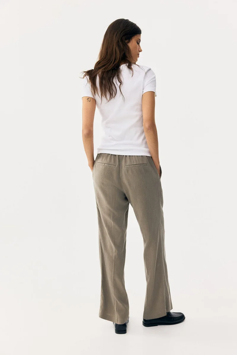H&M  MAMA Linen-blend tailored trousers for Women | Best Price UAE