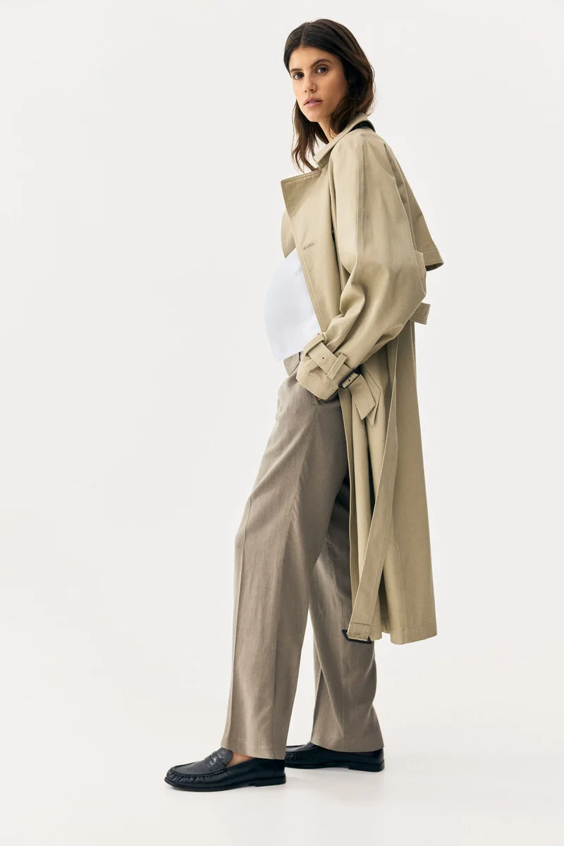 H&M  MAMA Linen-blend tailored trousers for Women | Best Price UAE