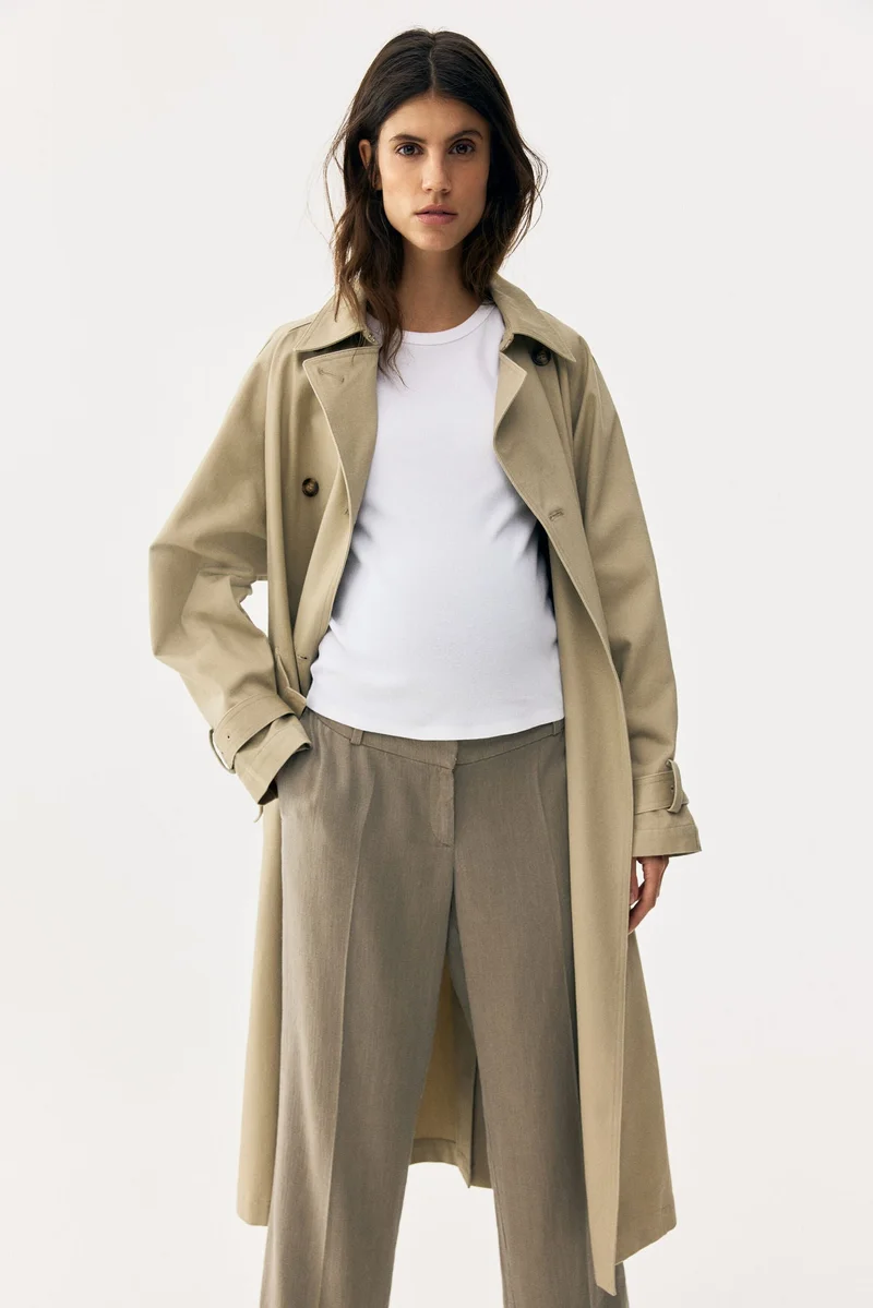 H&M  MAMA Linen-blend tailored trousers for Women | Best Price UAE