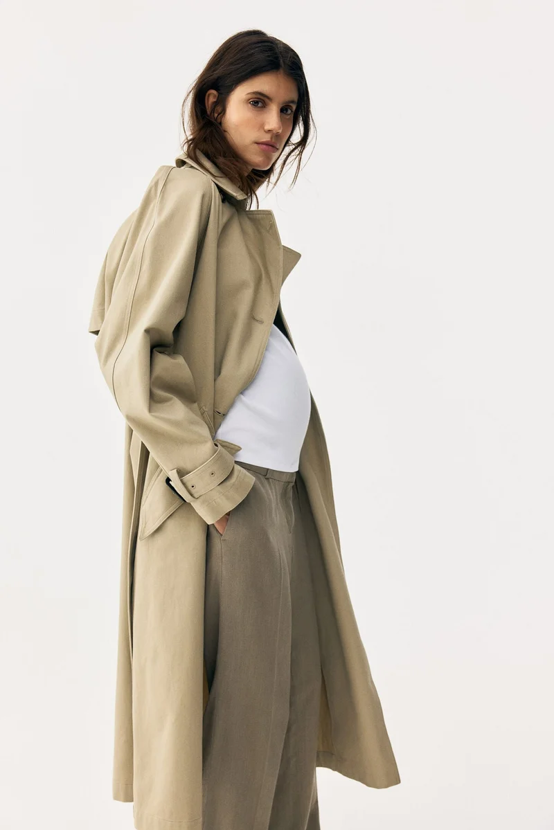 H&M  MAMA Linen-blend tailored trousers for Women | Best Price UAE