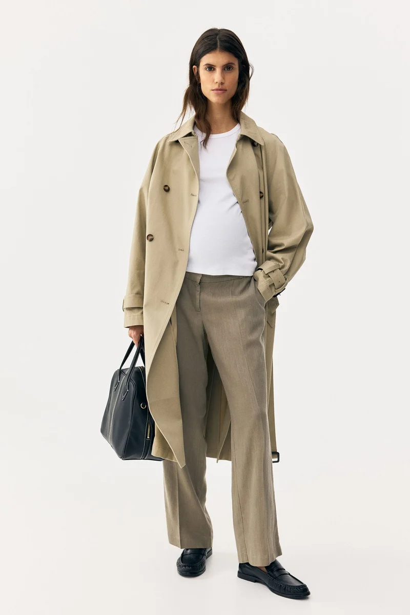 H&M  MAMA Linen-blend tailored trousers for Women | Best Price UAE