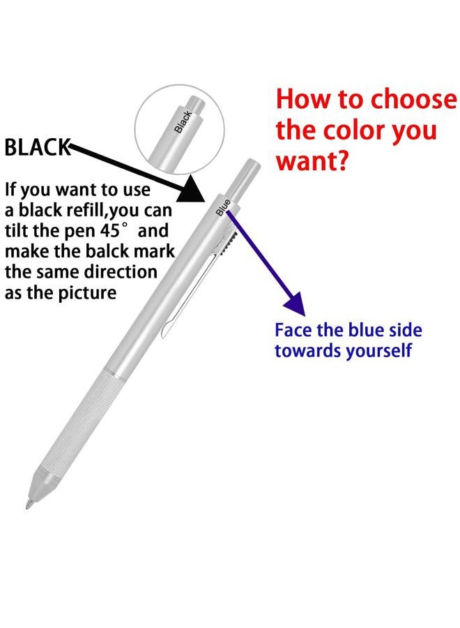 RANBOS 4 in 1 Multi Function Refillable and Retractable Multi Color Pen,Black Red Blue Ballpoint Pen and 0.5mm Multicolor Pencil, Multicolor Pen Gift for Journaling (Grey) - Image 5