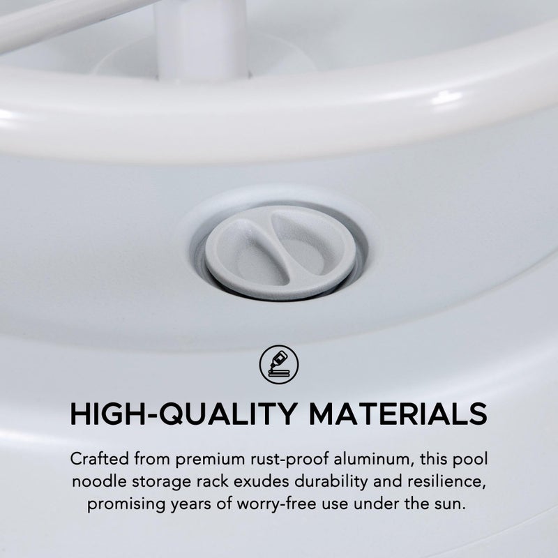 Sunjoy Pool Noodle Storage Rack Extra Large Rust-Proof Aluminum Portable Outdoor Rack with Water Weighted Base for Outdoor Poolâ€¦ - Image 4