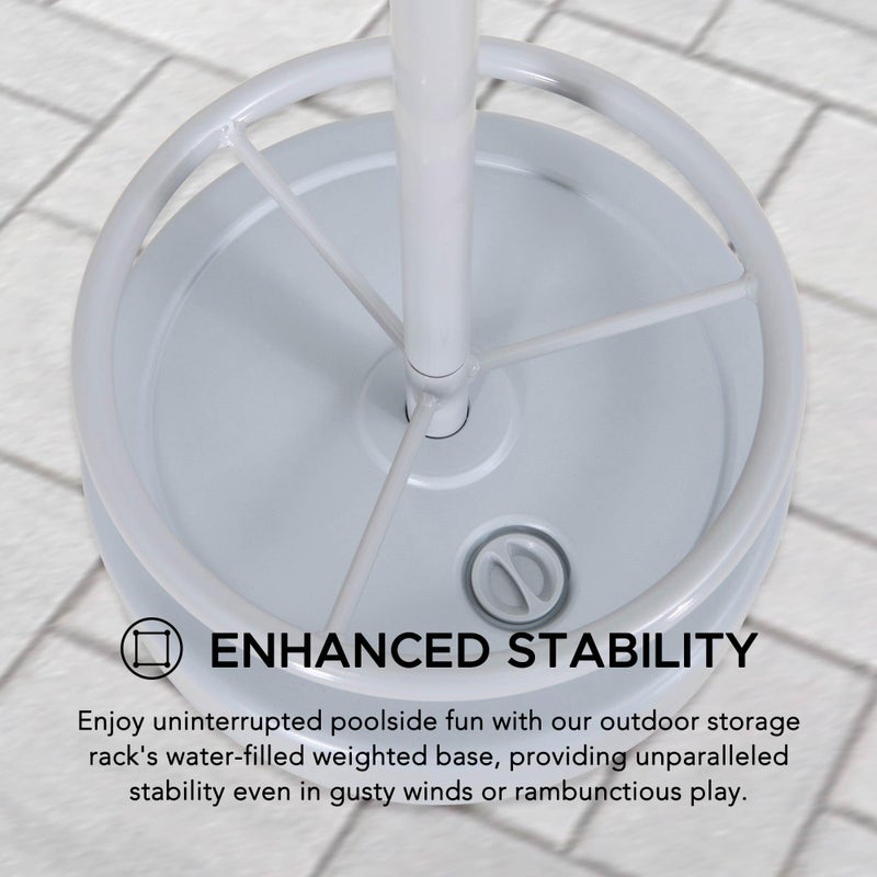 Sunjoy Pool Noodle Storage Rack Extra Large Rust-Proof Aluminum Portable Outdoor Rack with Water Weighted Base for Outdoor Poolâ€¦ - Image 3