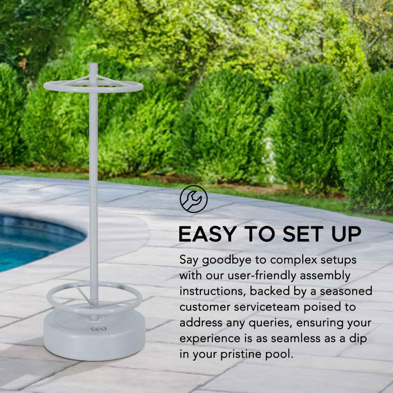 Sunjoy Pool Noodle Storage Rack Extra Large Rust-Proof Aluminum Portable Outdoor Rack with Water Weighted Base for Outdoor Poolâ€¦ - Image 5