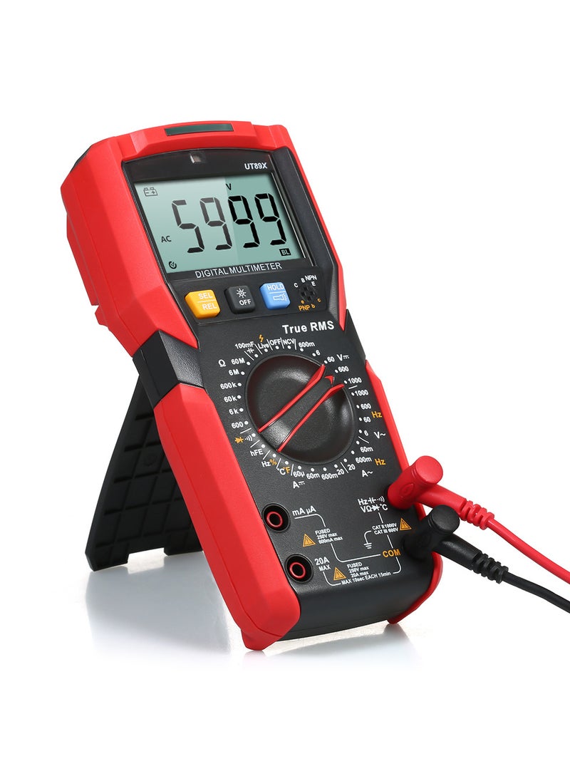 UNI-T - UNI-T UT89X Digital Multimeter High Accuracy Handheld Mini Universal Meter 6000 Counts LCD Display True RMS Measure AC/DC Voltage Current Resistance Capacitance Frequency Temperature Diode Tester - Image 1
