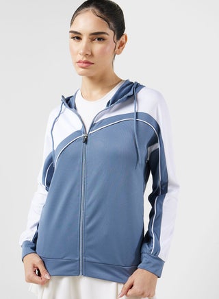 Zip Front Colorblock Athletic Jacket