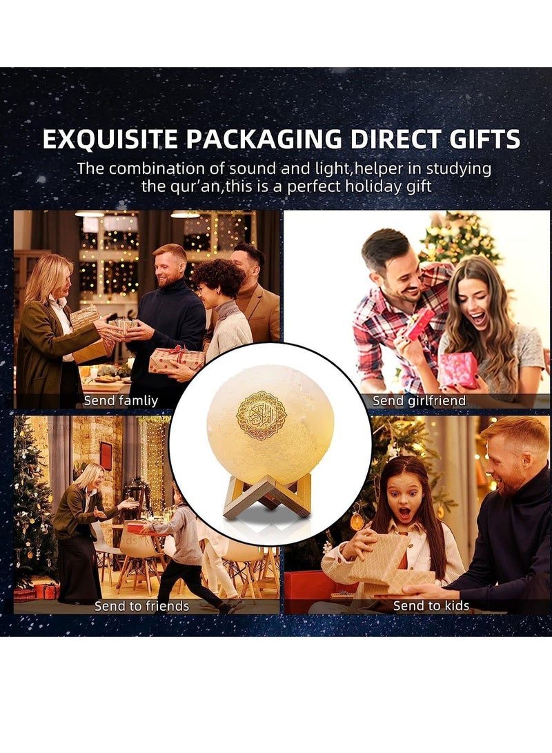 ELTRAZONE Moon Lamp Quran Speaker  Kids Night Light Galaxy Lamp 7 Colors LED 3D Star Moon Light with Stand Remote & Touch & APP Control USB Rechargeable Quran Recitation Eid Mubarak hajj Gifts - Image 4