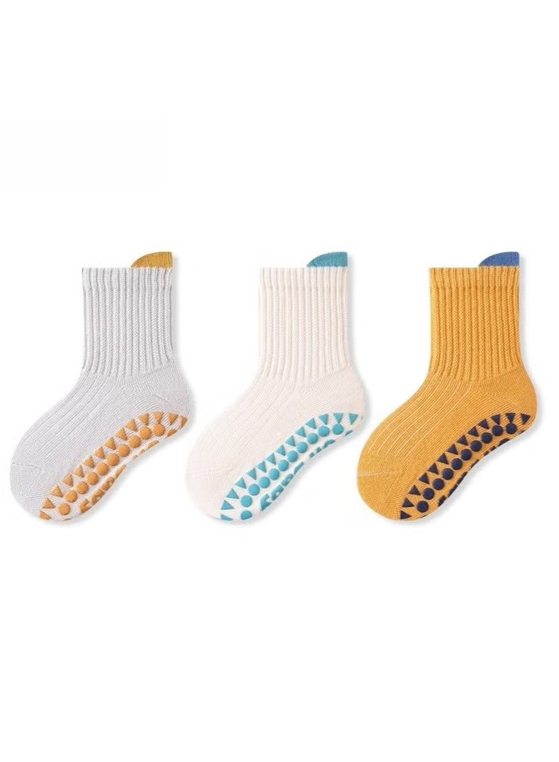Newborn Anti-slip Glue Loose-top Socks Baby Floor Socks 3 Pairs - Image 1