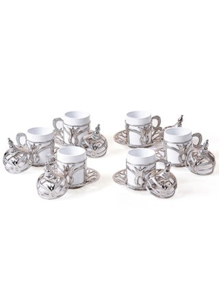 طقم فنجان قهوه فضي ، طقم فنجان قهوه تركي (6 قطع بورسلين و 6 قطع حامل فاخره (من ماده الزنك), صنع في اسطنبول تركيا - pzsku/ZD60C6FC1F0D76B21BB95Z/45/_/1698931945/dc1b7de5-f580-402a-a9b6-514bebaee1d0