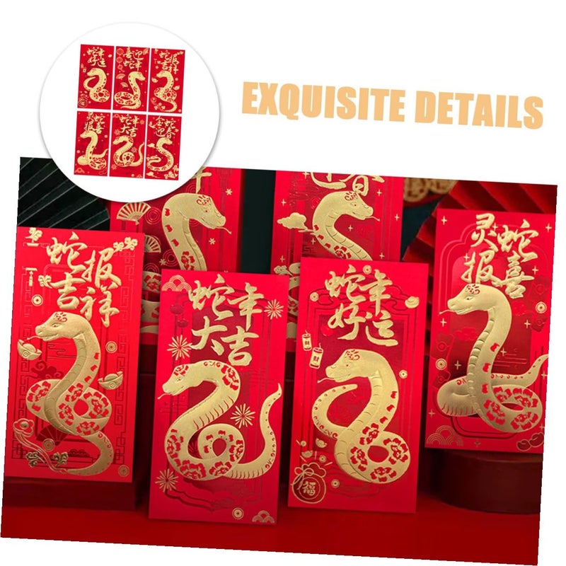 24pcs Red Envelopes For Chinese New Year Money Gifts Decorative Snake Design - Image 4