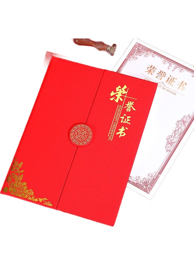 Longe [Lowest Price Online] Langjie [5-Pack] A4 Large Honor Certificates With Gold Foil, Award Certificates For Company Employees, Customizable For Annual Meetings, Red - Image 3
