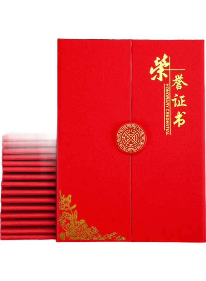 Longe [Lowest Price Online] Langjie [5-Pack] A4 Large Honor Certificates With Gold Foil, Award Certificates For Company Employees, Customizable For Annual Meetings, Red - Image 1