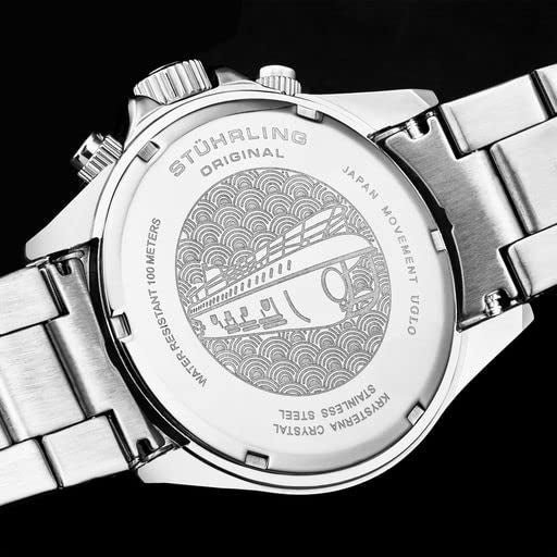 Stuhrling Original Stührling Original Men’s Chronograph Watch Stainless Steel Bracelet with Screw Down Crown and Water Resistant to 100 M. Analog Dial Quartz Movement - Image 5