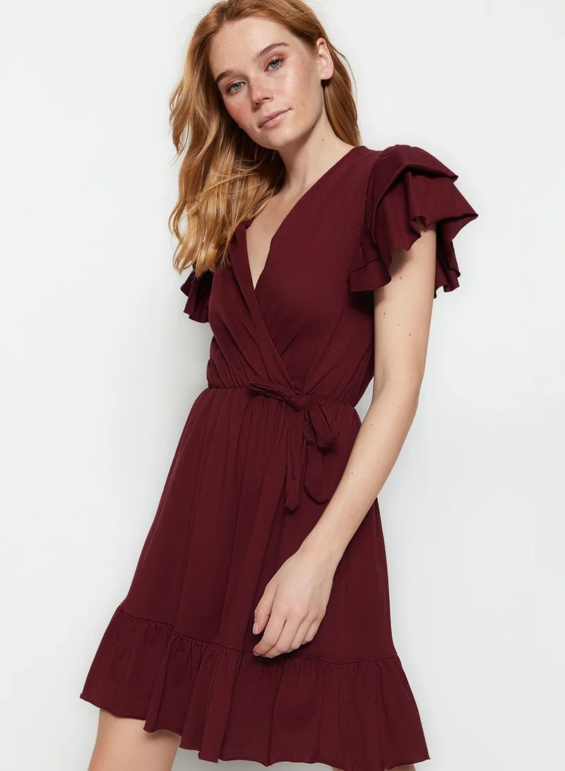 trendyol Ruffle Sleeve Tie Detail Dress