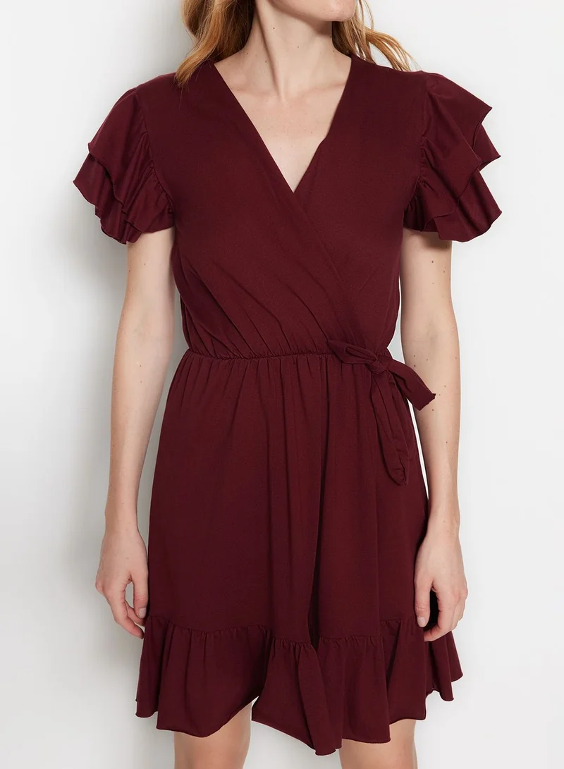 trendyol Ruffle Sleeve Tie Detail Dress