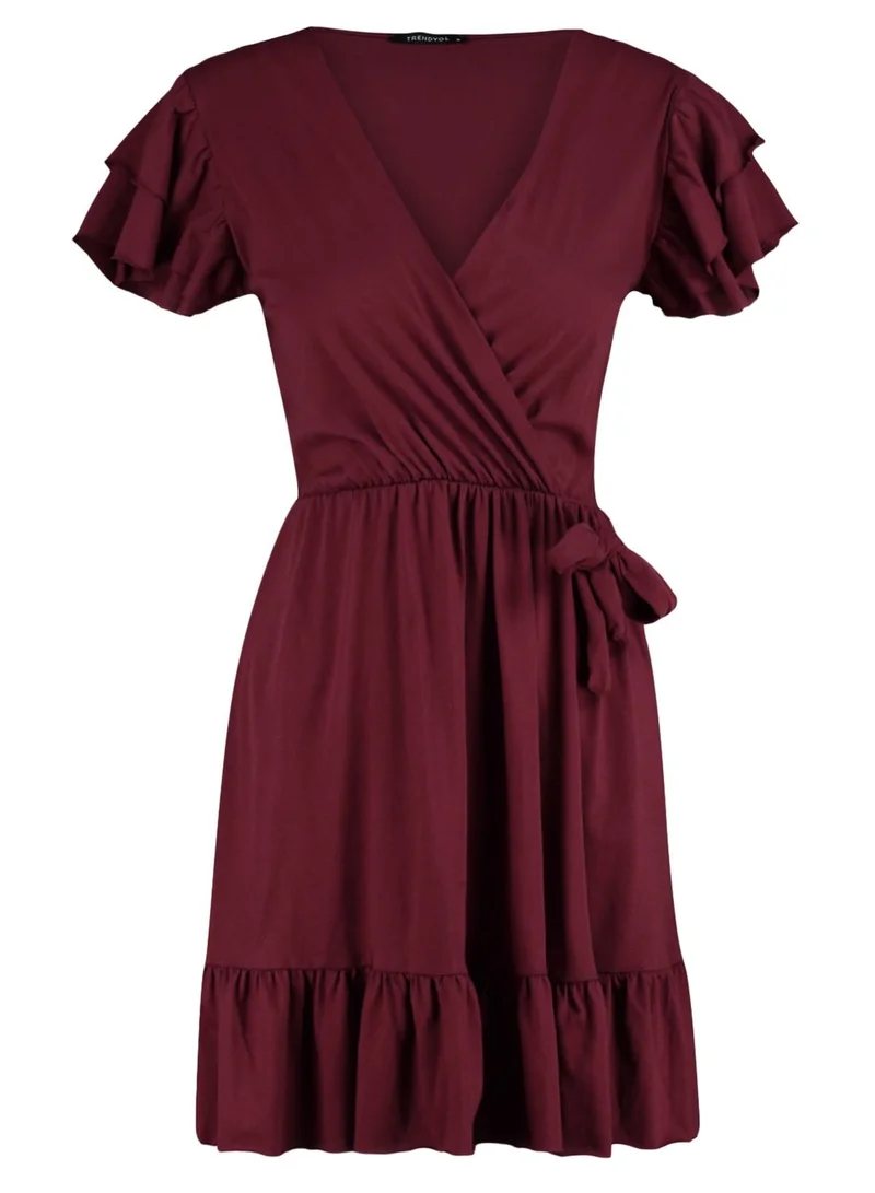 trendyol Ruffle Sleeve Tie Detail Dress